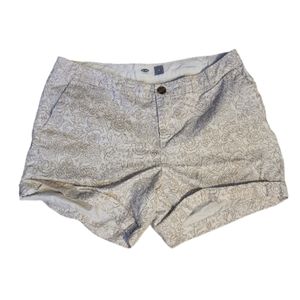 Old Navy Floral Print Cream/Olive Shorts, Size 6